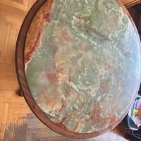 Tavolo con Piano in Onice Verde Naturale Ø110 cm