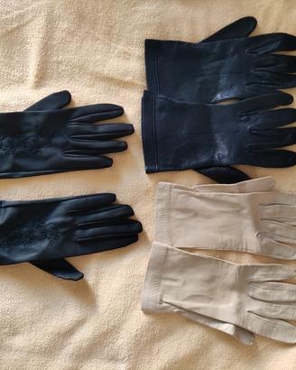 Guanti da donna vintage in pelle 