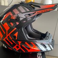 Casco Acerbis stell carbon nero arancio fluo