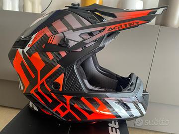 Casco Acerbis stell carbon nero arancio fluo