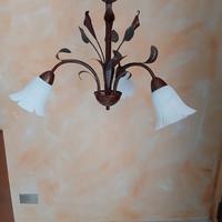 lampadario ferro battuto