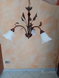 lampadario ferro battuto
