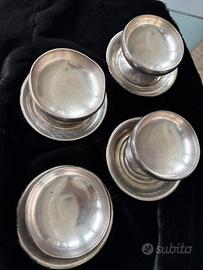 Set di 4 coppette in peltro