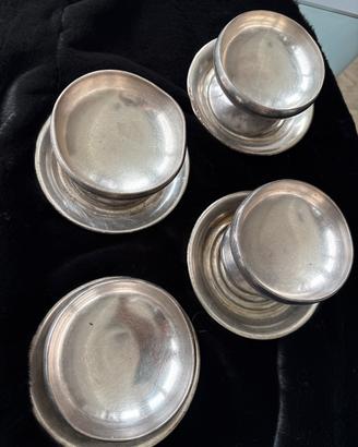 Set di 4 coppette in peltro