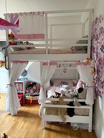 Letto a castello da Principessa con materassi