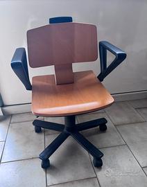 Sedia da ufficio vintage Lamm in legno