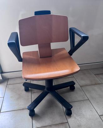 Sedia da ufficio vintage Lamm in legno