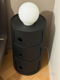 Comodini contenitori Kartell crema e nero