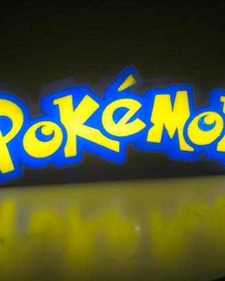 Lampada Led Scritta Pokemon Insegna Lightbox