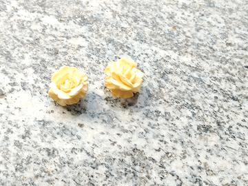 Orecchini Vintage a Clip - Rosa Scolpita (Coppia)