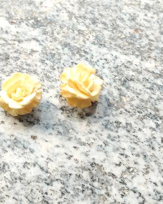 Orecchini Vintage a Clip - Rosa Scolpita (Coppia)