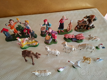 Statuine vintage presepio periodo anni 1970-1980
