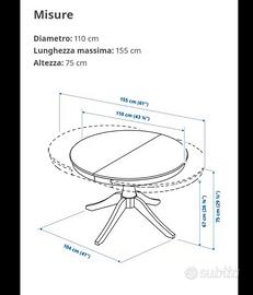 Tavolo Ikea con 4 sedie+ coprisedia