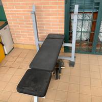 Panca per bilanciere + sbarra multi power+ manubri