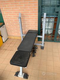 Panca per bilanciere + sbarra multi power+ manubri