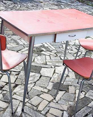 tavolo cucina + mobile vintage anni 60-70