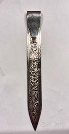 antico segnalibro in argento 800 fatto a mano