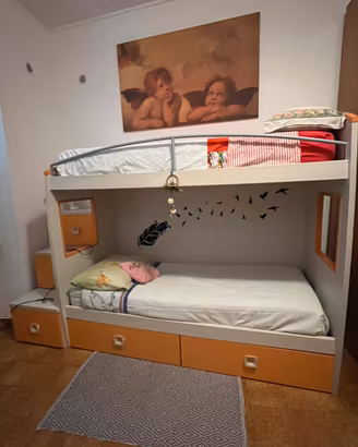 Letto a castello 2 Posti con Cassettoni /Cambretta