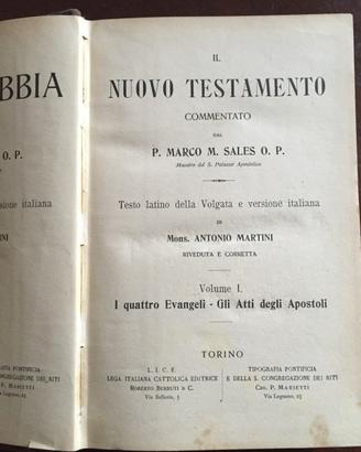 Nuovo Testamento in 2 volumi del 1911.