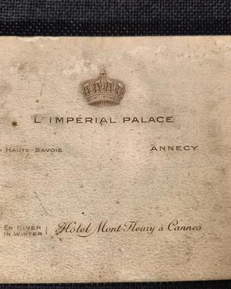 Dépliant pubblicitario d'epoca L'Hotel: Imperial P