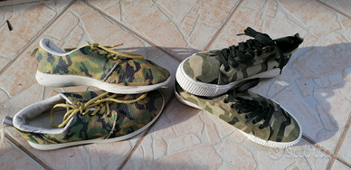 Lotto 2 paia scarpe 41 sneaker mimetico militare