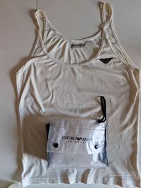 Canottiera EMPORIO ARMANI SWIMWEAR TG 48 M BIANCA