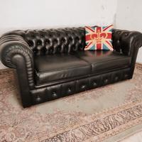 divano Chester Chesterfield black leather inglese 