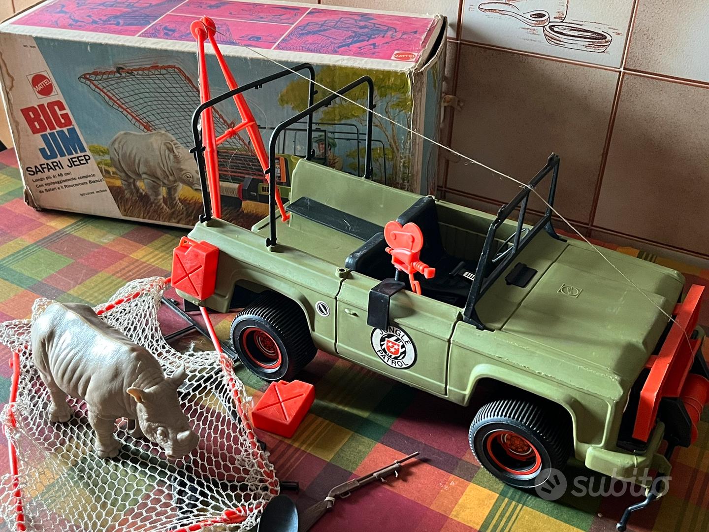 Big Jim Safari Jeep Caccia Al Rinoceronte Mattel 7319 Vintage