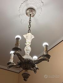 Lampadario 4 Luci Ceramica Stile Capodimonte