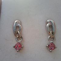 orecchini pendenti con pietra in quarzo rosa