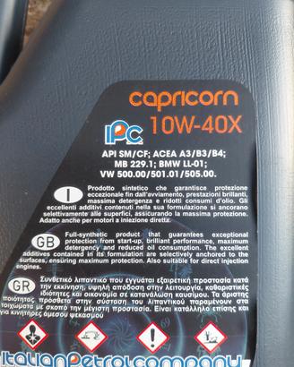 olio sistetico 10w40 11kg