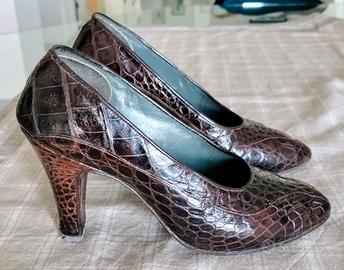 Scarpe vintage donna coccodrillo