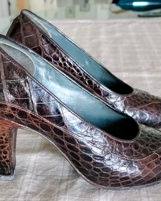 Scarpe vintage donna coccodrillo