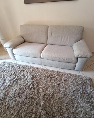 Divano 3 posti, tessuto grigio