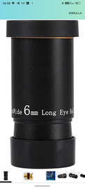 EBTOOLS Oculare Zoom per telescopio 1.25" 6mm 66°