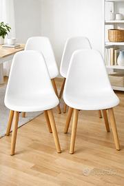 Sedie stile scandinavo bianche