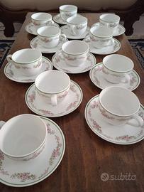 set 12 tazzine da thè in porcellana fine  anni '60