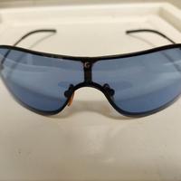 occhiali a mascherina blu Gucci 