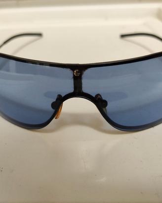 occhiali a mascherina blu Gucci 
