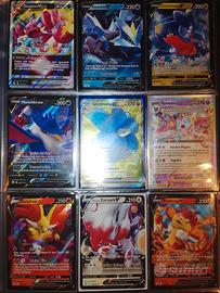 Lotto 12 carte Pokemon rare con sleeve e toploader