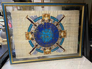 Papiro Egiziano-Riproduzione Zodiaco di Dendera