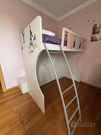 Letto a ponte con cassetiera