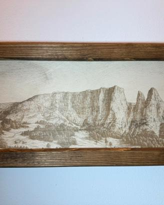 Quadro su legno - Sciliar (Dolomiti)