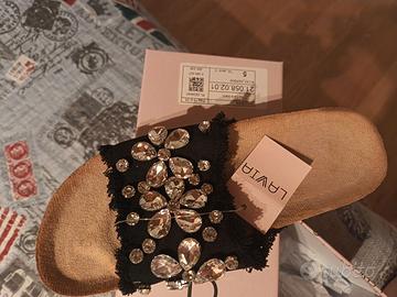 CIABATTE / SANDALI CON ZEPPA E STRASS – N. 39