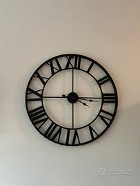 Orologio da parete XXL 80 cm nero – numeri romani