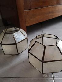 paralumi in madreperla e ottone originali anni 60