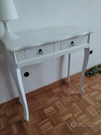 Consolle / scrittoio bianco stile IKEA – 2 cassett