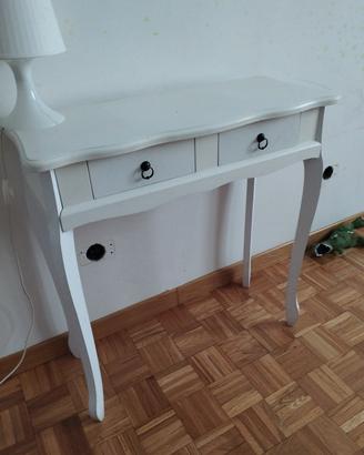 Consolle / scrittoio bianco stile IKEA – 2 cassett