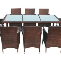 Set tavolo da pranzo in vetro e 8 sedie NUOVO
