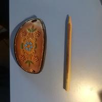 Fermaglio capelli in pelle decorato